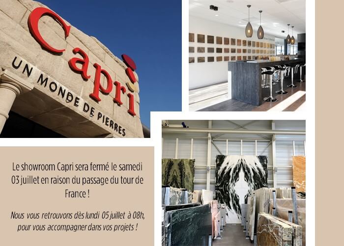 Showroom Capri fermé le samedi 03 juillet