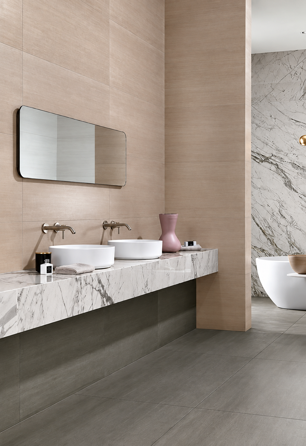 Salle bain et vasques en céramique - carrelage