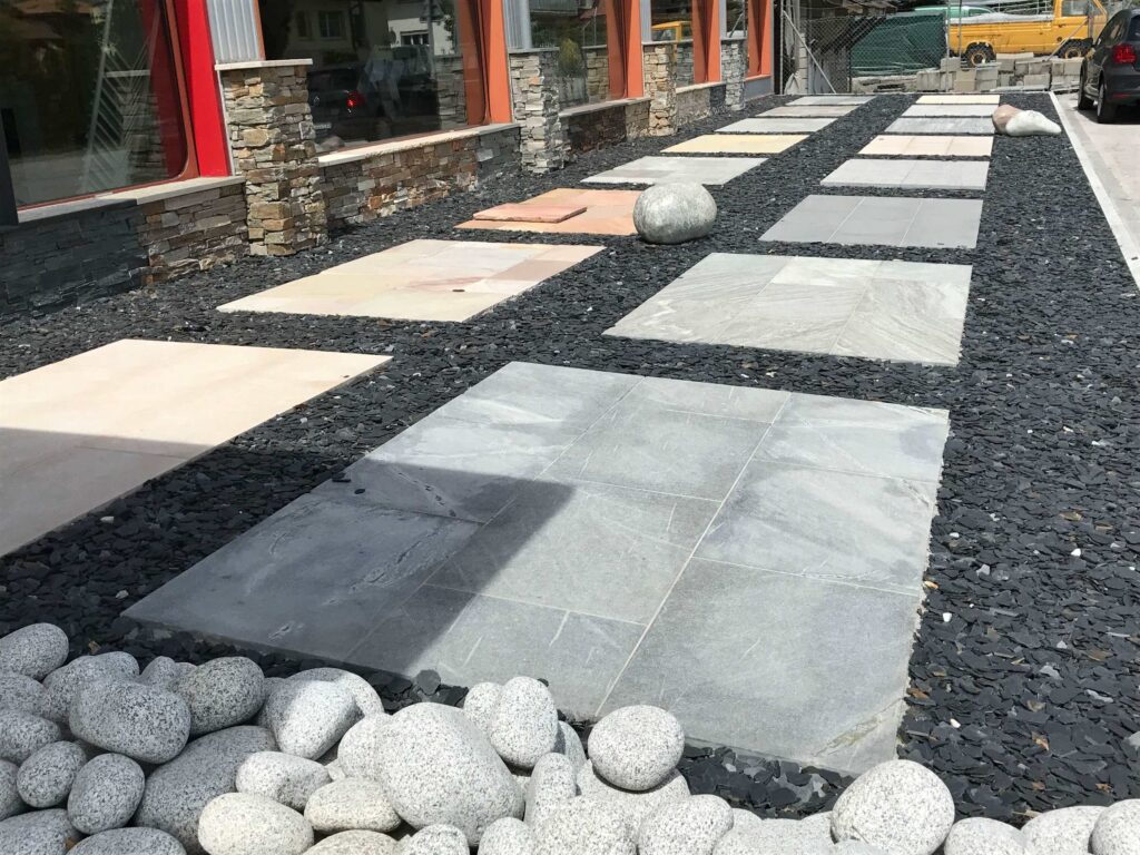 Showroom Capri Suisse Outdoor - pierre - dallage - terrasse